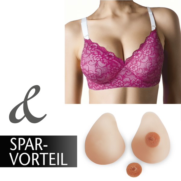 Set - Transwonder "Olivia" pink/lipstick  inkl. Prothesen