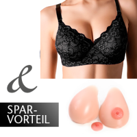 Set - Transwonder "Olivia" Glamour black inkl. Prothesen