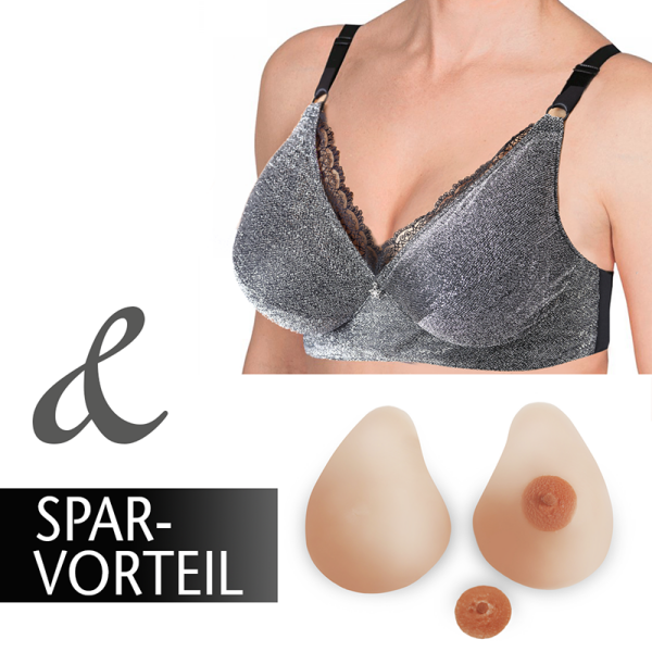 Set - Transwonder "Olivia" Glamour silver inkl. Prothesen